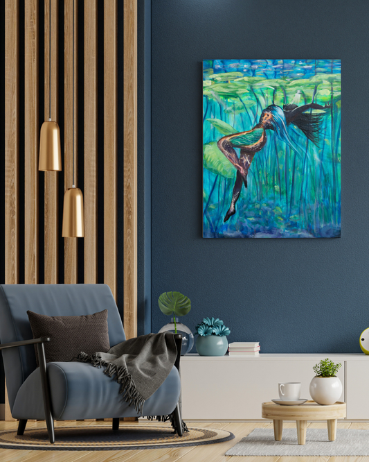 Inner Phosphorescence – Original Bioluminescent Ocean Painting | Visionary Coastal Art by Popi Iatrou