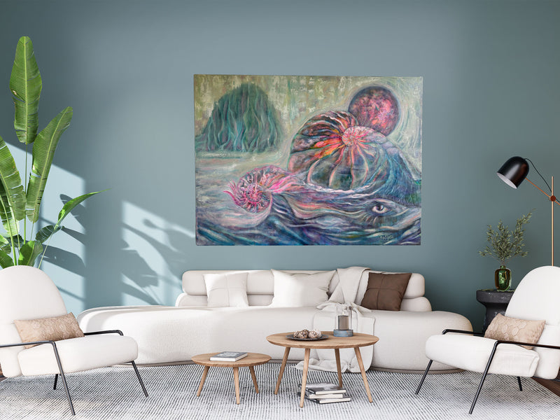 River of Life | Original Abstract Spiritual Canvas Painting – Soulscape Collection