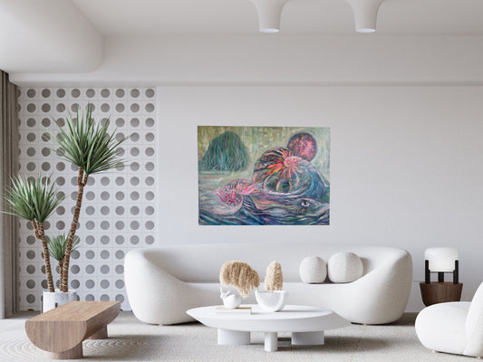 River of Life | Original Abstract Spiritual Canvas Painting – Soulscape Collection