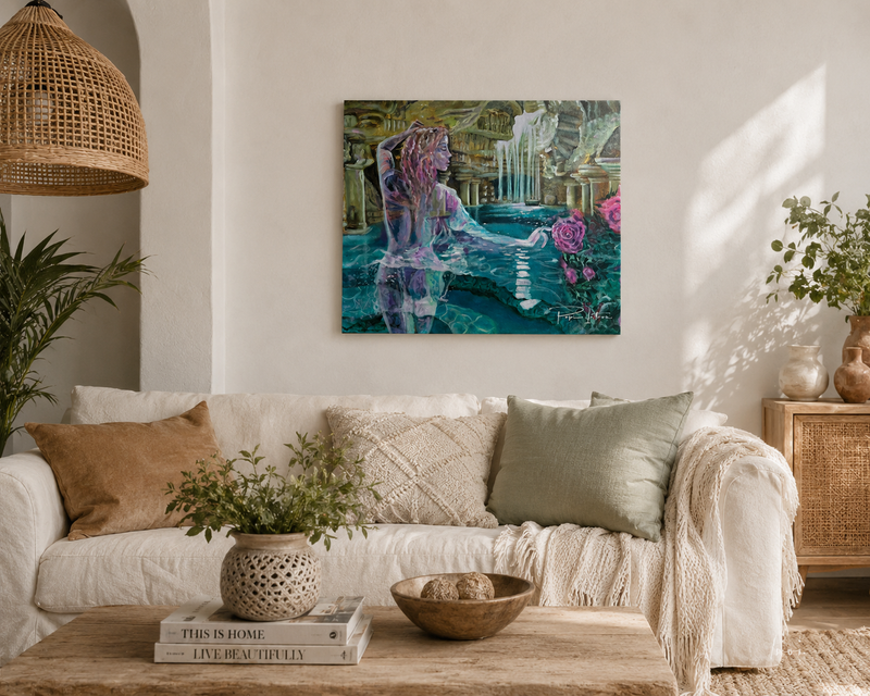 Temple Nymph Original Canvas Painting
