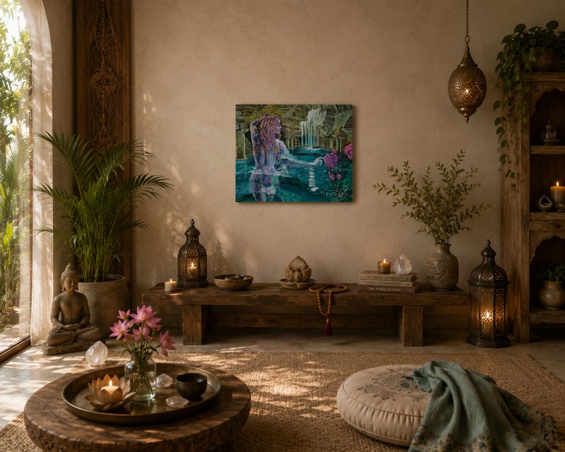 Temple Nymph Original Canvas Painting