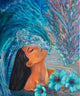 Hibiscus Blue Original Canvas Painting