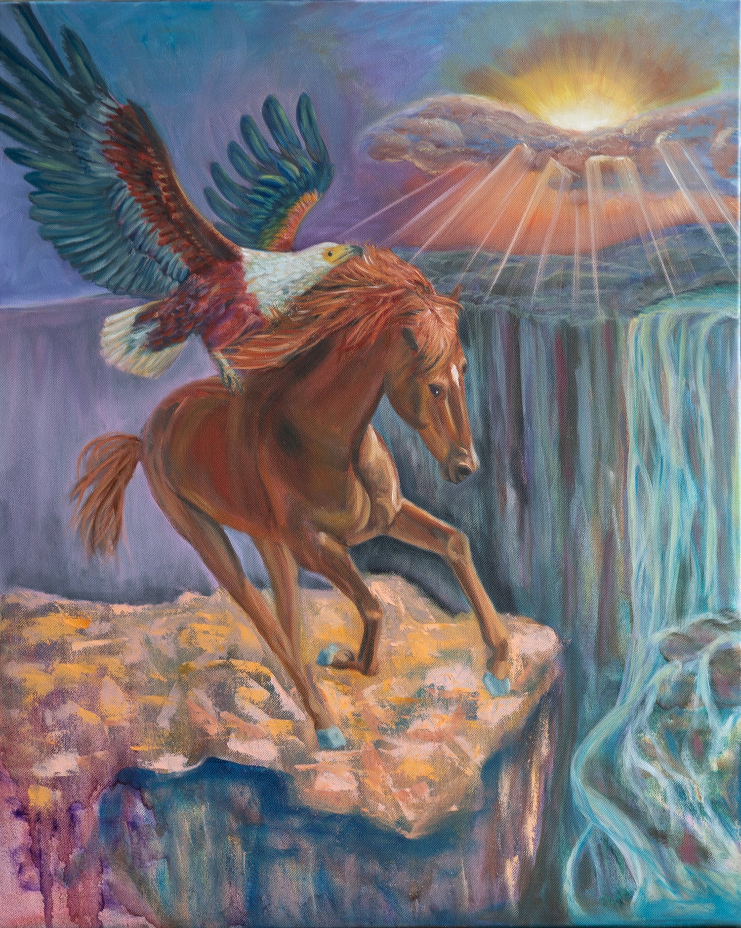 Deconstructed Pegasus Original Canvas Painting