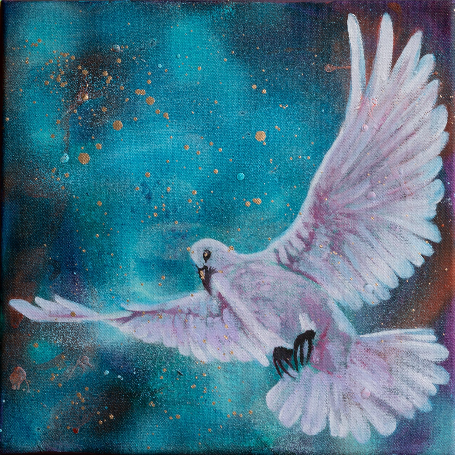 Pink Dove Original Canvas Painting