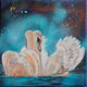 Cosmic Swans Original Canvas Painting