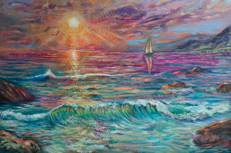 Ebb and Flow for Healing Original Canvas Painting