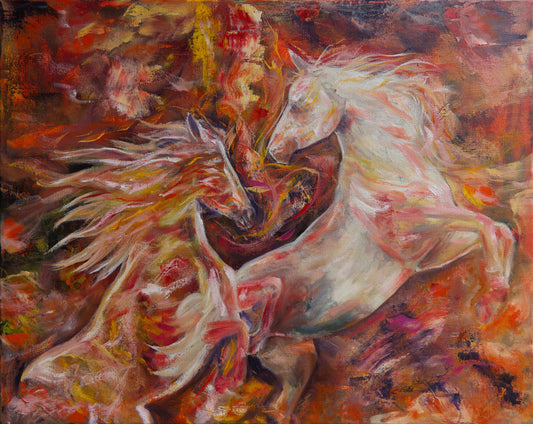 Fire Horse 2026 | Original Equine Oil Painting by Popi Iatrou