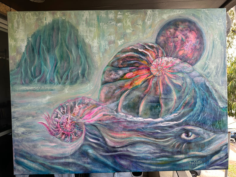 River of Life | Original Abstract Spiritual Canvas Painting – Soulscape Collection