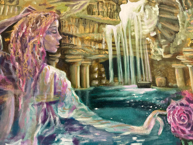 Temple Nymph Original Canvas Painting