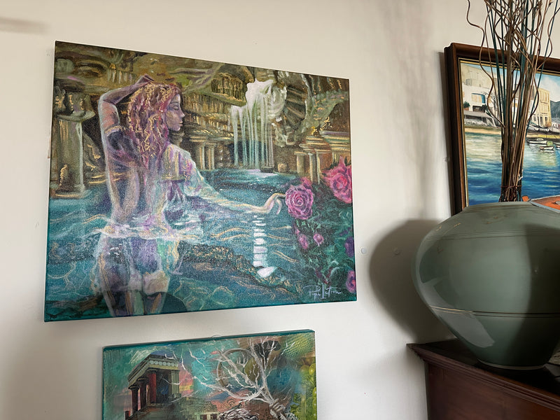 Temple Nymph Original Canvas Painting