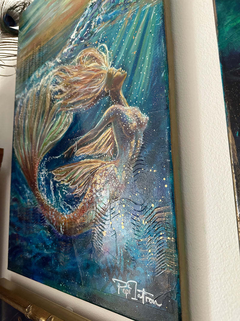 Waves of Bliss – Original Mermaid Ocean Painting by Popi Iatrou