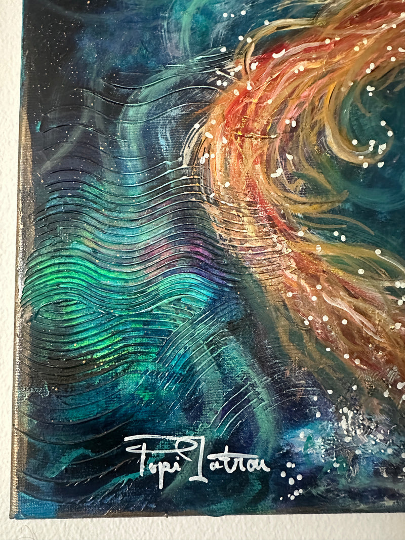 Lotus Queen – Original Feminine Spiritual Painting by Popi Iatrou