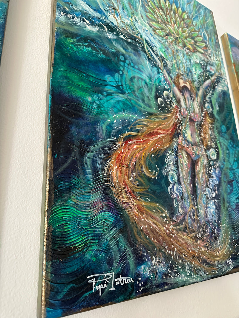 Lotus Queen – Original Feminine Spiritual Painting by Popi Iatrou