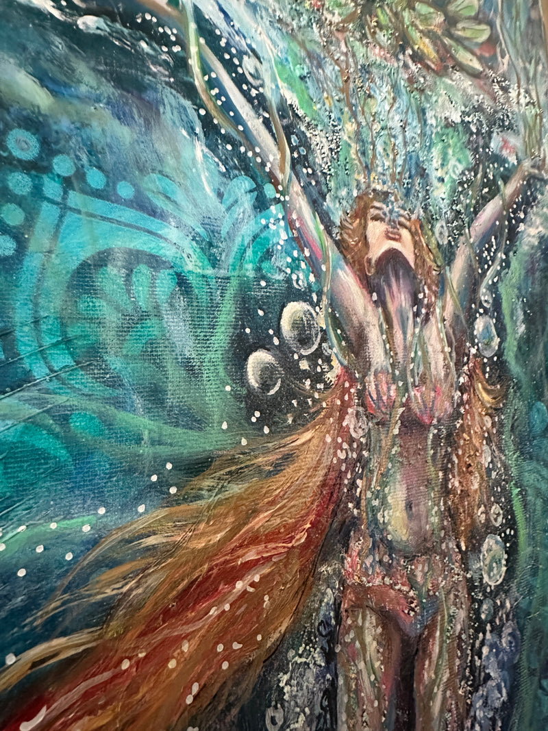Lotus Queen – Original Feminine Spiritual Painting by Popi Iatrou