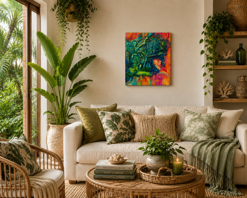 Inner Wilderness – Original Wild Woman Forest Painting | Visionary Nature Art by Popi Iatrou