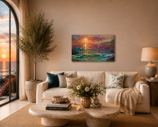 The Luminous Tide – Original Ocean Painting by Popi Iatrou