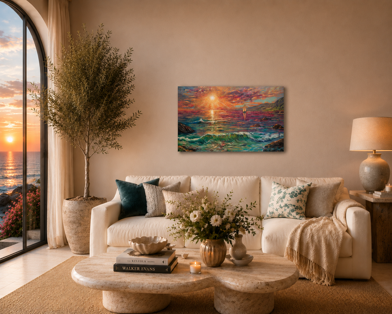 The Luminous Tide – Original Ocean Painting by Popi Iatrou