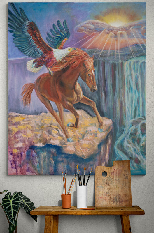 Deconstructed Pegasus Original Canvas Painting