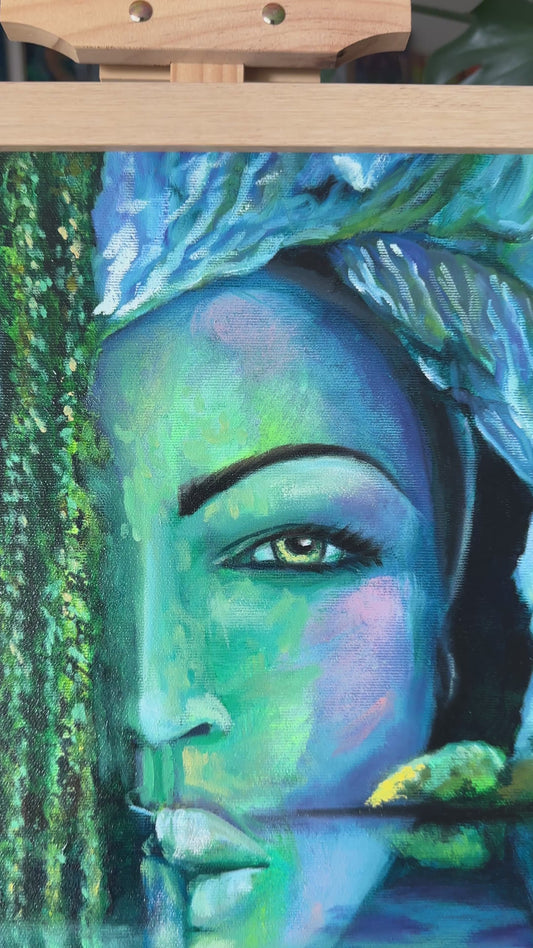Nature’s Secrets – Original Nature Goddess Painting | Visionary Art by Popi Iatrou